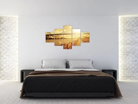 Obraz mostu z zachodem słońca (125x70 cm)