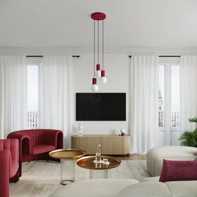 Lampa wisząca HALO 1 burgund ryflowana SOLLUX  LIGHTING