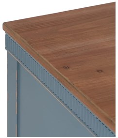Niebieska niska komoda z litego drewna jodłowego 115x90 cm Shabby – Ixia