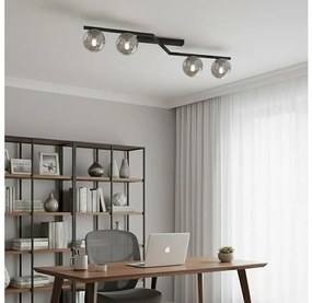 Lampa sufitowa NATON 4xE14/10W/230V czarna/przydymiona