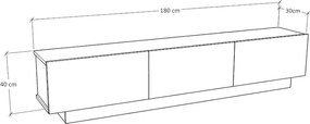 Stolik RTV DOLCE 180 cm, biały