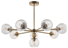 Endon 103172 - Żyrandol na drążku ALLEGRA 8xE14/7W/230V mosiądz/przezroczysty