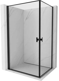 Mexen Mist-B Duo kabina prysznicowa uchylna 80 x 70 cm, czarna ramka, czarna - 8A2-080L-070P-70-70
