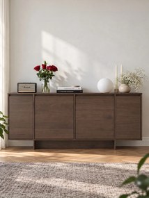 Komoda czterodrzwiowa Zolia 180 cm na cokole - orzech elegant