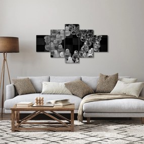 Obraz - czarno - białe szachy (125x70 cm)