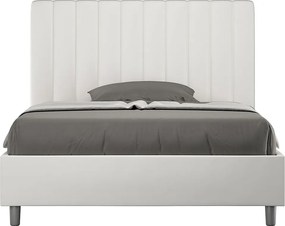 Łóżko bez stelaża tapicerowane 120x190 sztucznej skóry biały Agueda