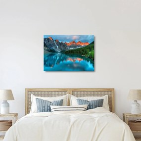 Obraz na szkle turkusowego jeziora (70x50 cm)
