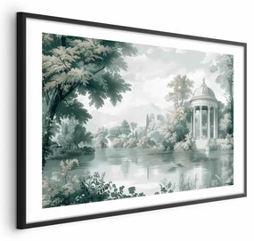 Plakat Pejzaż retro 30x21 cm z ramą czarną z marginesem ARTGEIST B