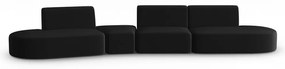 Czarna aksamitna sofa lewostronna 428 cm Paolo – Milo Casa