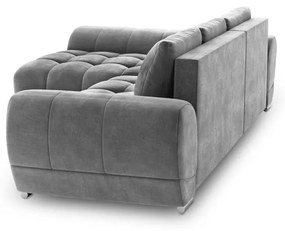 Szary rozkładany narożnik z aksamitnym obiciem Windsor &amp; Co Sofas Nuage, lewostronny
