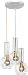 Biało-złota druciana lampa wisząca loft W6-K38
