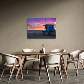 Obraz na szkle z plaży Santa Monica (70x50 cm)