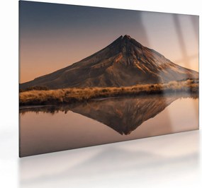 Obraz na szkle odbicia góry Taranaki, Nowa Zelandia (70x50 cm)