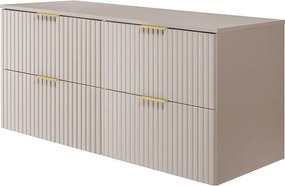 Szafka pod umywalkę, Kaszmir, 120 (2 x 60) x 57 x 46 cm, uchwyt złoty + Blat