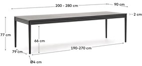 Rozkładany stół z dodatkowym blatem w dekorze dębu 90x200 cm Lenon – Kave Home