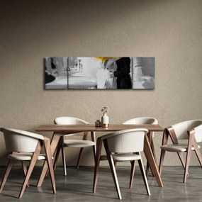 Obraz - Zakochana para pod parasolem, żółty (170x50 cm)