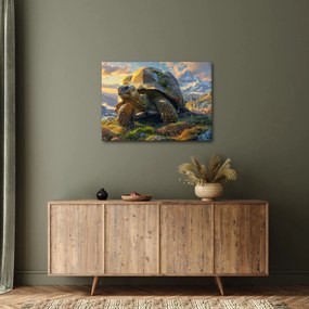 Obraz - Żółw i górski krajobraz (70x50 cm)