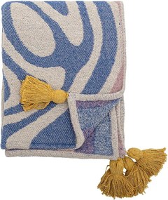 Niebieski koc z mieszanki bawełny 130x160 cm Arlie – Bloomingville