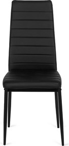 Krzesło Tapicerowane do Salonu NARIS Czarne Ekoskóra Nowoczesne Loft