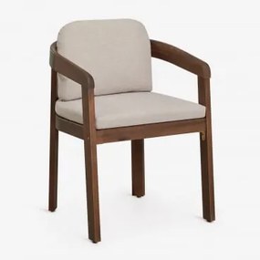 Zestaw 2 Krzeseł Jadalnianych Z Podłokietnikami Z Drewna Akacjowego Uleno Ciemny Akacjowy Brąz - Sklum