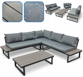 Modułowy narożnik ogrodowy ze stolikiem Tenerife MAS-NM-28, kolor szary