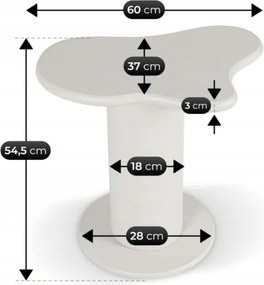 Stolik Kawowy PASCAL 60 cm Biały Nowoczesny