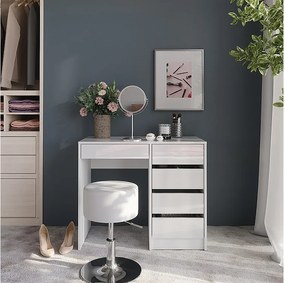 Stół toaletowy biały/biały wysoki połysk 89.8x50.1x76 sherry