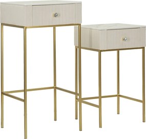 Zestaw Stolików Pomocniczych VKH771, Beżowy, 45x45x90 cm, Kendra Home