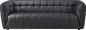 Kanapa 3-osobowa ze skóry w kolorze czarnym DUGORI