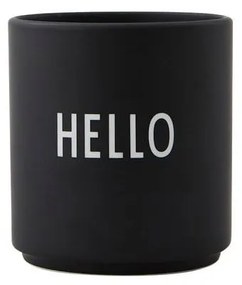 Czarny porcelanowy kubek 300 ml Hello – Design Letters