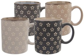 Orion Komplet kubków ceramicznych KWIATY 350 ml, 4 szt.