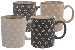 Orion Komplet kubków ceramicznych KWIATY 350 ml, 4 szt.