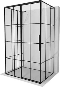 Mexen Rox-3S L kabina prysznicowa 3-ścienna rozsuwana lewa 130 x 95 cm, czarna kratka, czarna - 8C2L-130-095-70-77-3S-L