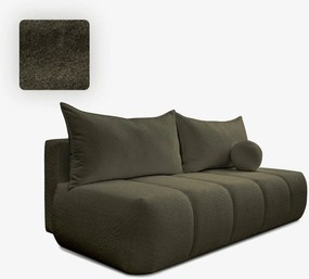 Sofa z Funkcją Spania SARIA Oliwkowa Boucle Nowoczesna