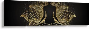 Obraz sylwetki w kwiecie lotosu (170x50 cm)