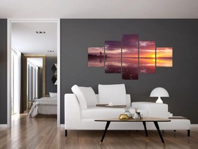 Obraz - Plaża o zachodzie słońca (125x70 cm)