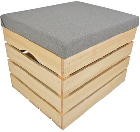 Pufa kufer skrzynia drewniana sosnowa siedzisko 50cm naturalna