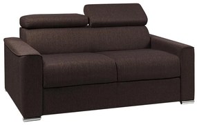 Kanapa 3-osobowa z ekspresowym mechanizmem rozkładania z tkaniny VIZIR - Kolor: brązowy - Wymiary miejsca do spania: 140 cm - Materac 22 cm