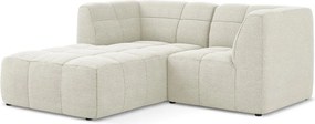 Beżowy narożnik z materiału bouclé (lewostronny/z szezlongiem) Aloha – Makamii