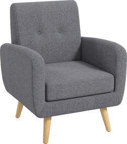 HOMCOM Fotel pojedynczy, fotel relaksacyjny, fotel telewizyjny, fotel tapicerowany o wyglądzie lnu