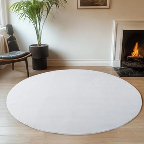 Dywan pluszowy Joy biały koło 200 cm x 200 cm