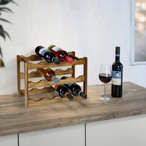 Regał na wino z litego drewna akacjowego w naturalnym kolorze liczba butelek 12 42x28x21 cm Fondi – Wenko