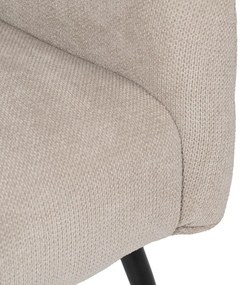 Beżowy fotel z tkaniny szenilowej Classic – Ixia