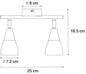 Klasyczny plafon złoty z matowym szkłem 2-punktowy - Madi