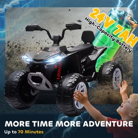 AIYAPLAY Elektryczny Quad dla Dzieci, 24V Pojazd z 4 Kołami, Reflektory, Port USB, Funkcja MP3, 6,5 km/h, 3-8 lat