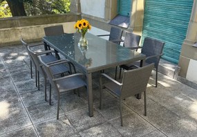 Zestaw mebli ogrodowych Rustico dostępny w 3 kolorach - stół, 8 krzeseł