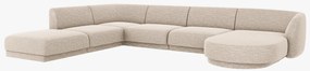 OUTLET Narożnik panoramiczny sofa narożna 330/255/70 beż tkanina strukturalna Miley od Micadoni
