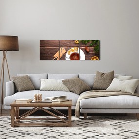 Obraz - kubek z dekoracjami (z zegarem) (90x30 cm)