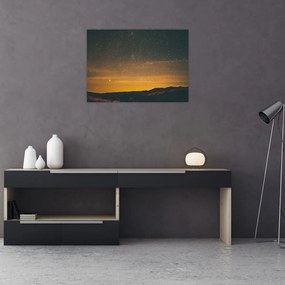 Obraz na szkle-  gwiaździste niebo (70x50 cm)