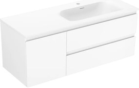 Mexen Orio szafka łazienkowa 120 cm z umywalką Vela prawą, 2S, 1D, biała mat - 91A13-12047-3-BBFFFF01-W23P01